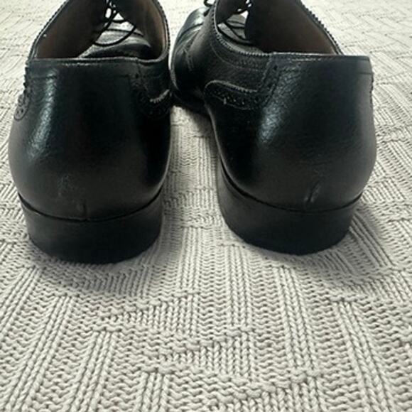 Vintage Ferragamo black leather brogue oxfrod loafers size 11 main image 8